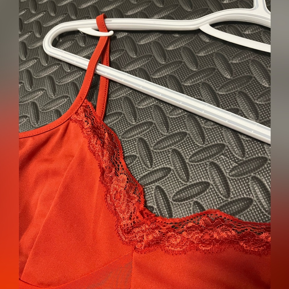 Red Lace Trim Cami - Picture 3 of 5